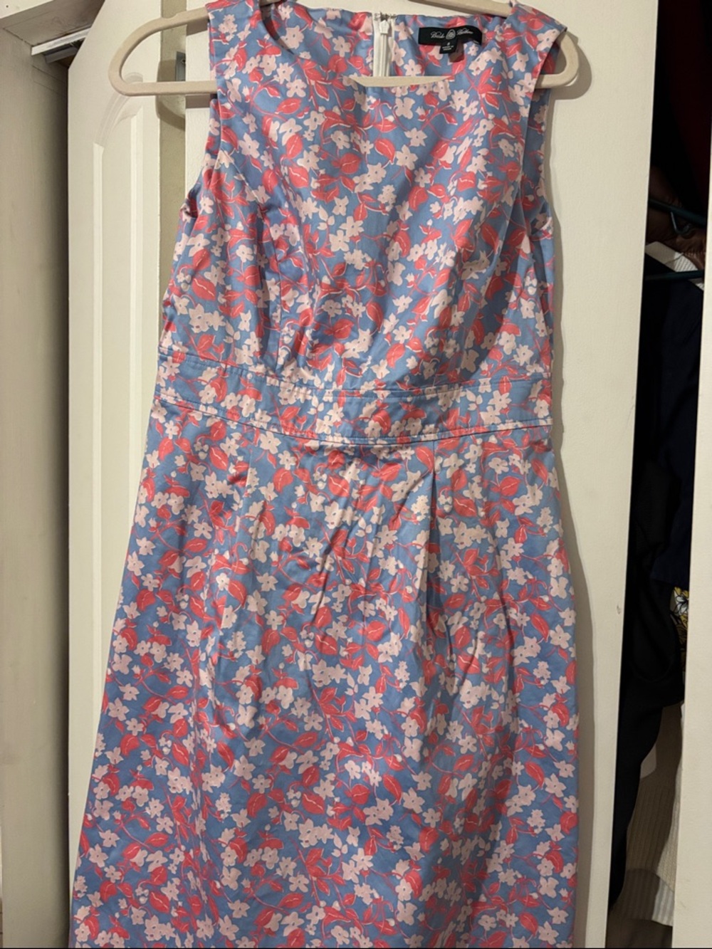Brooks brothers Blue Floral Sleeveless Fit & Flare Dress by Elle